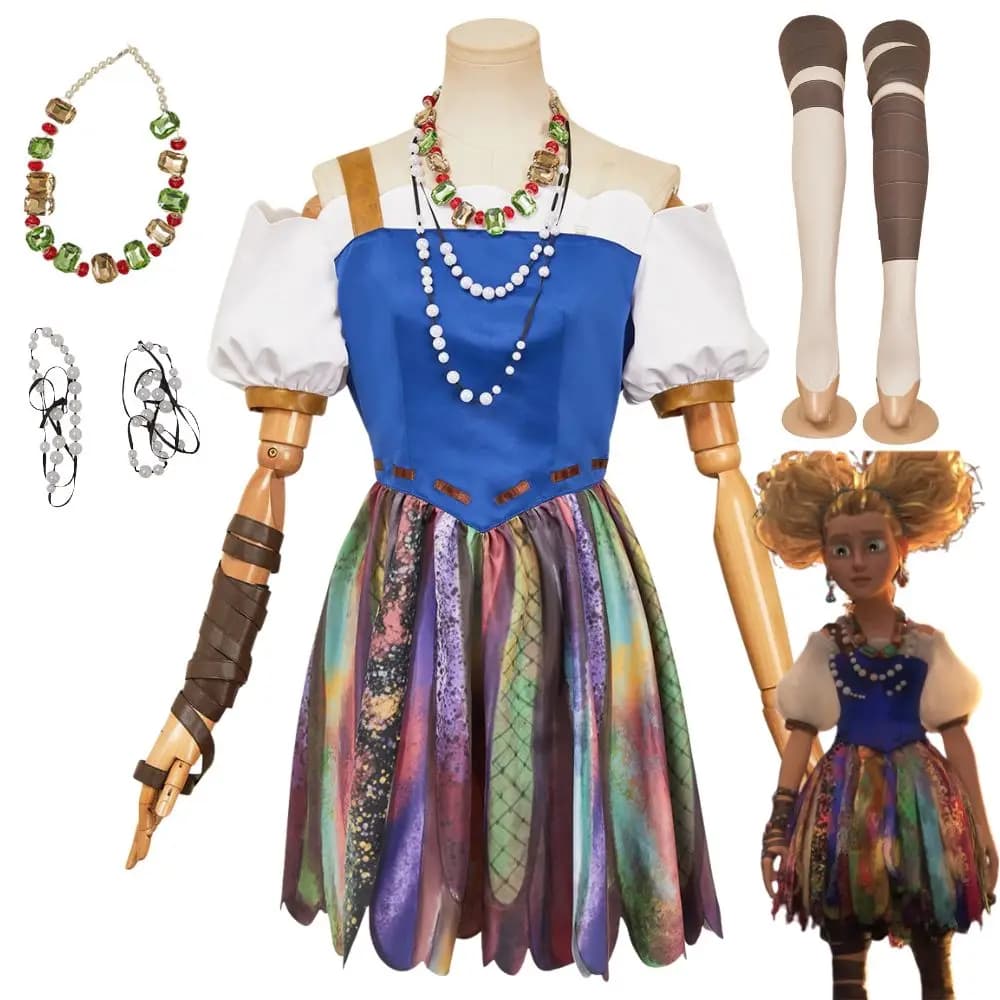 Goldilocks Cosplay Puss Into Boots Costume for Women Girls Dresses Necklace Roleplay Outfits Halloween Carnival Disguise Suit