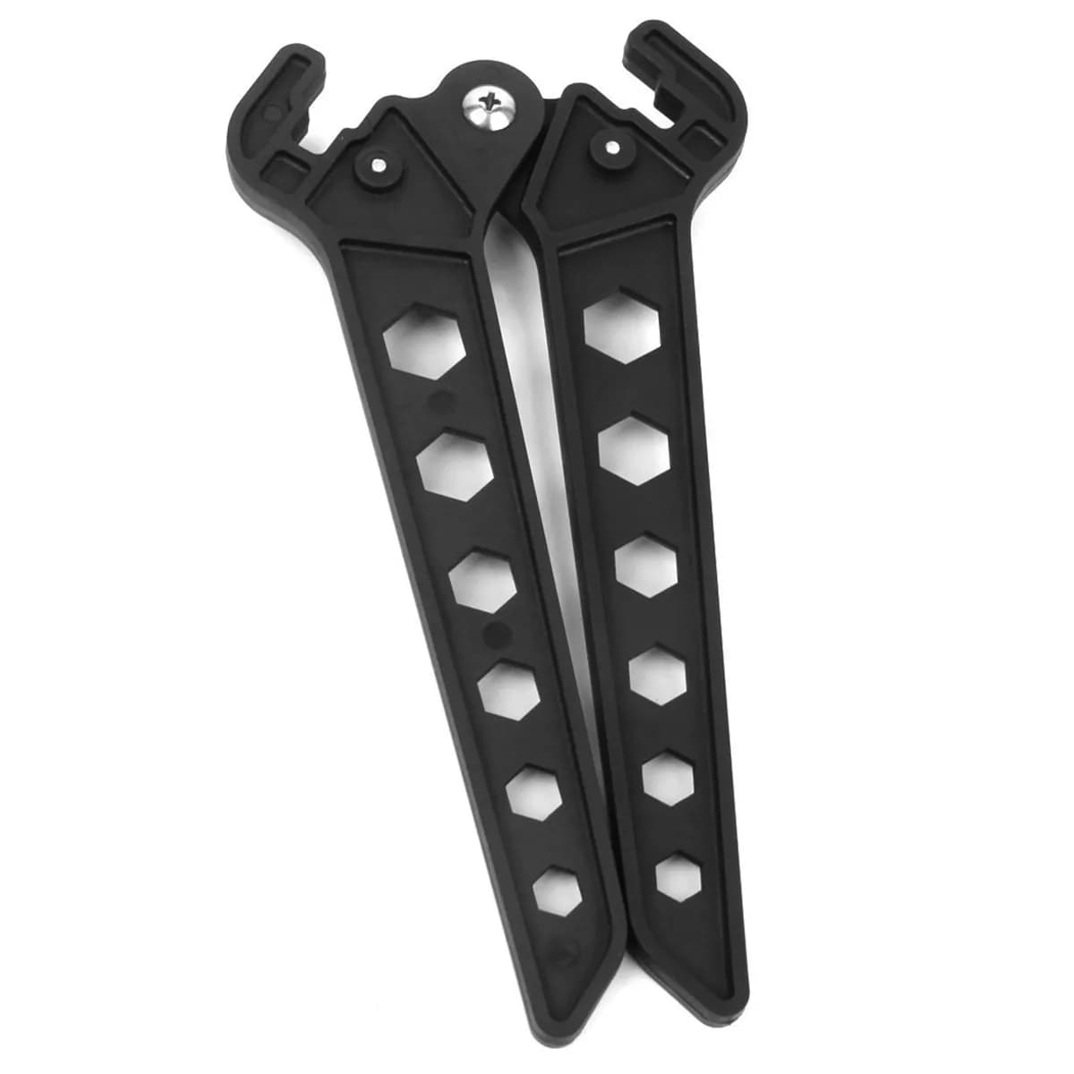 Supporto per Arco Black Scissors Arrow Stand per Archi Ricurvi e Compound, con Clip per Flettente Inferiore, 22x11cm, in Plastica ABS, Leggero e Portatile