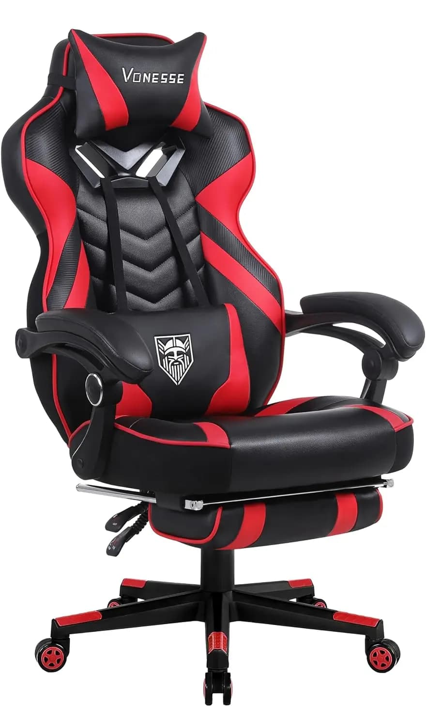 Sedia da Gaming Grande e Alta con Poggiapiedi, Massaggio Lombare, Ergonomica, Schienale Alto, Cuscino a Molle Insacchettate per Adulti, Personalizzabile