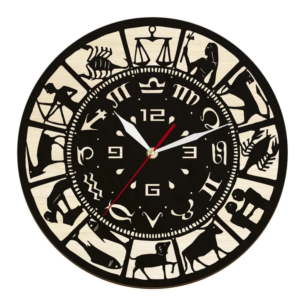The zodiac sign Astrological Nature Wooden watch House decorations Astrology Twelve constellations Astronomy silent wall clock without ticking