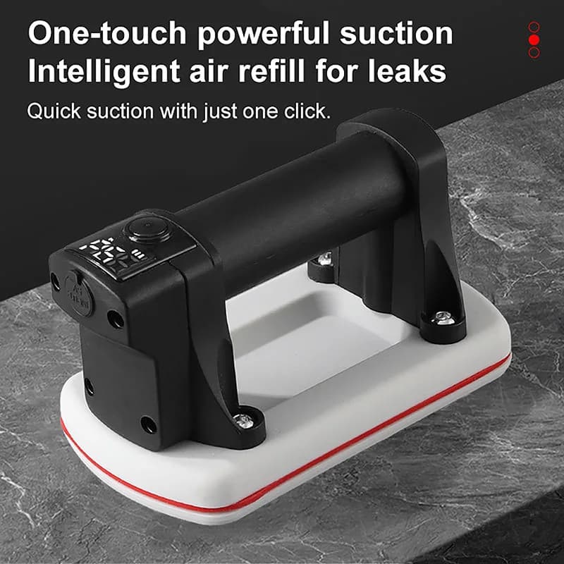 Intelligent Electric Suction Cup Double-layered Rubber Base LED Digital Display Glass Tile Vacuum Air Suction Cup Handling Tools