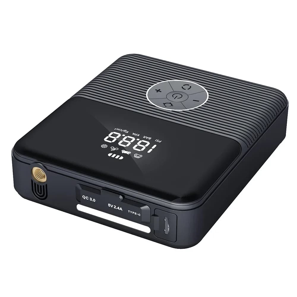 l Batteria per auto portatile 4 in 1 caricabatteria booster power bank integrata con uscita del compressore d'aria avviamento per auto