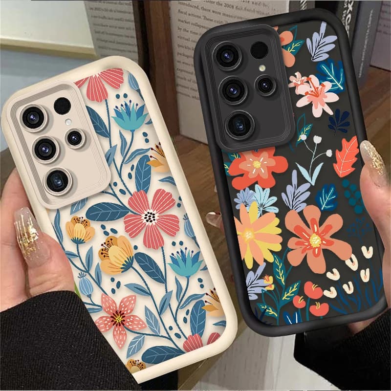 Custodia per telefono fiore colorato artistico per Samsung Galaxy S24 S25 S23 Ultra S22 S21 Plus FE A36 A56 A26 A16 A06 A15 A25 A35 A55 5G Etui