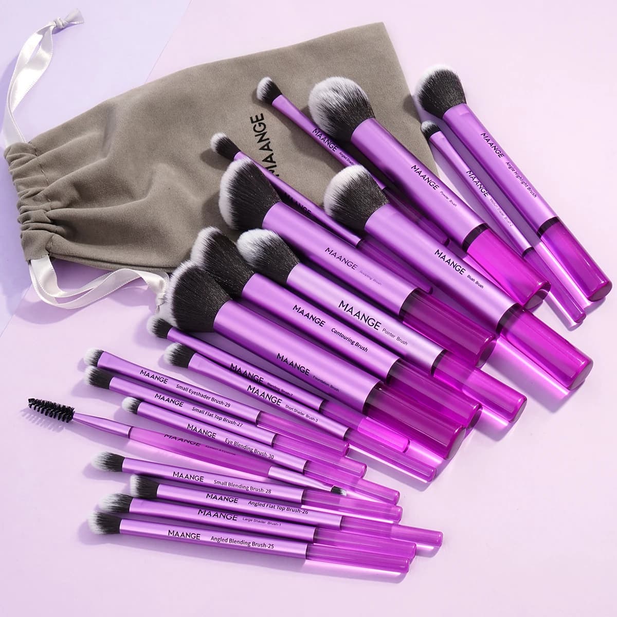 MAANGE 20 pieces set of professional make-up brushes foundation concealer shades powder fard mixing cosmetic beauty tools with bag