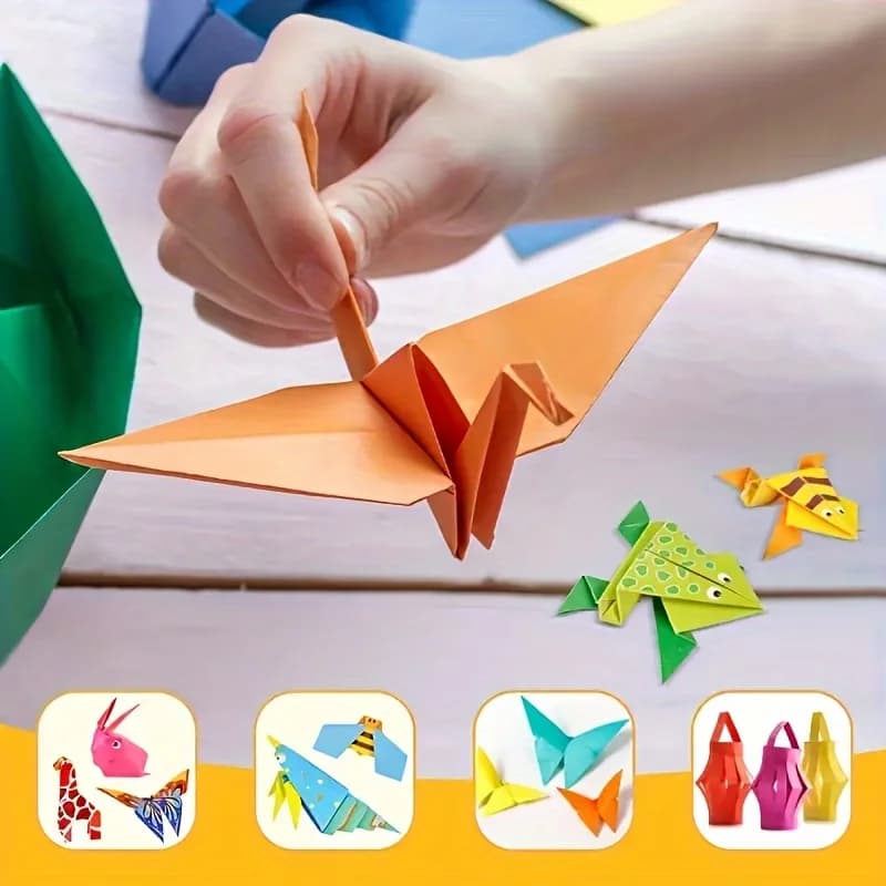 54 Pages Montessori Toys Cartoon Animal Origami Paper DIY Kids Craft Toy Handcraft Parper Art Educational Toy for Children Gift