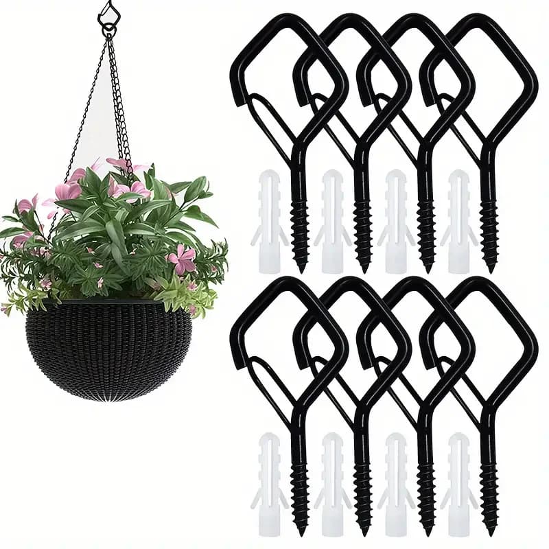 Ganci Q-Hanger per luci a corda da esterno, ganci da soffitto con fibbie di sicurezza, ganci antivento, cucina, camera da letto, bagno, esposizione da giardino, set di ganci a molla quadrati, design anticaduta, con fibbie di sicurezza per l'illuminazione natalizie e esposizione di bonsai, ganci a casa, ganci a romboi