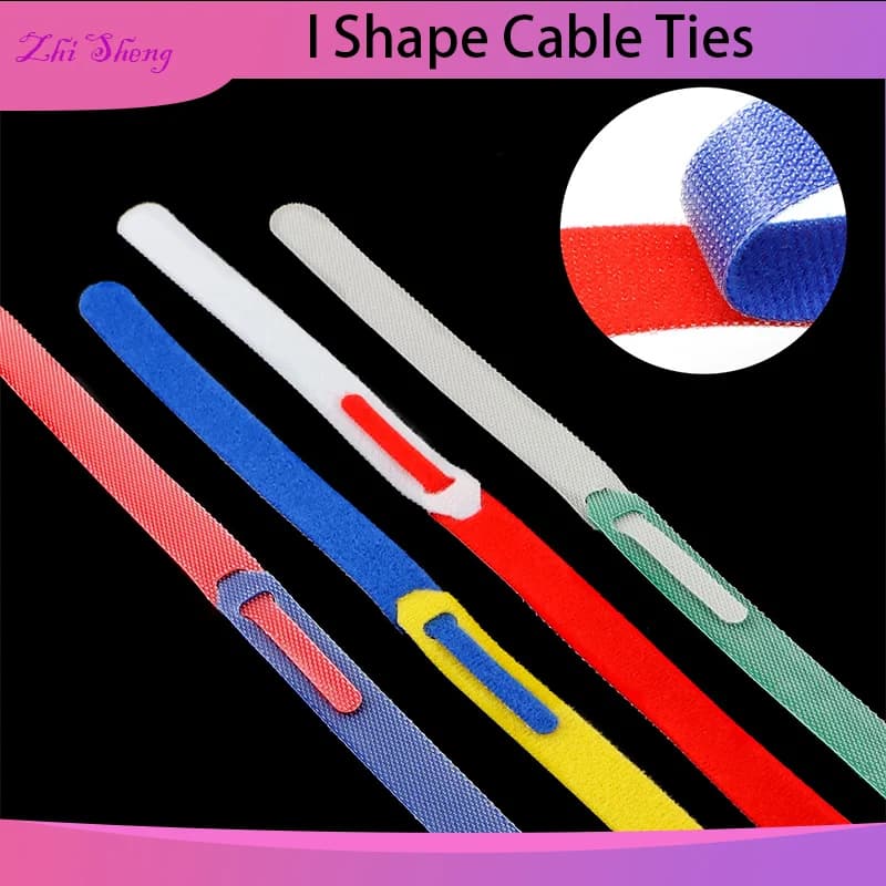 100 Pz/pacco Fascette Rilasciabili 150-300mm Plastica Riutilizzabile Fascetta Nylon Gancio Loop Wrap Zip Bundle Fascette I-tipo Cavo