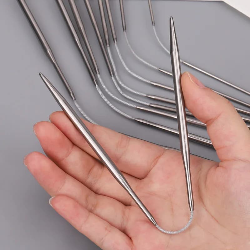 Mini calzino circolare per maglieria aghi per uncinetto in acciaio inossidabile doppio ago per tessitura spille per cucito maniche per bambini fai da te strumenti artigianali