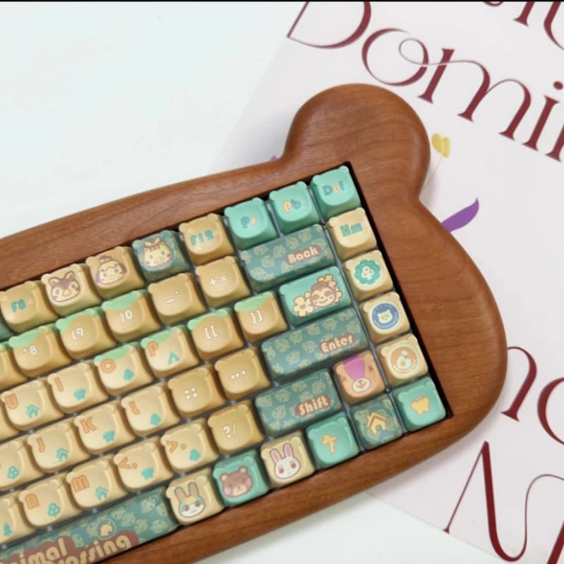 Set di copritasti a tema foresta animale Set di sublimazione PBT personalizzata con profilo Moa, chiave ad asse trasversale per accessori per tastiera meccanica Wooting