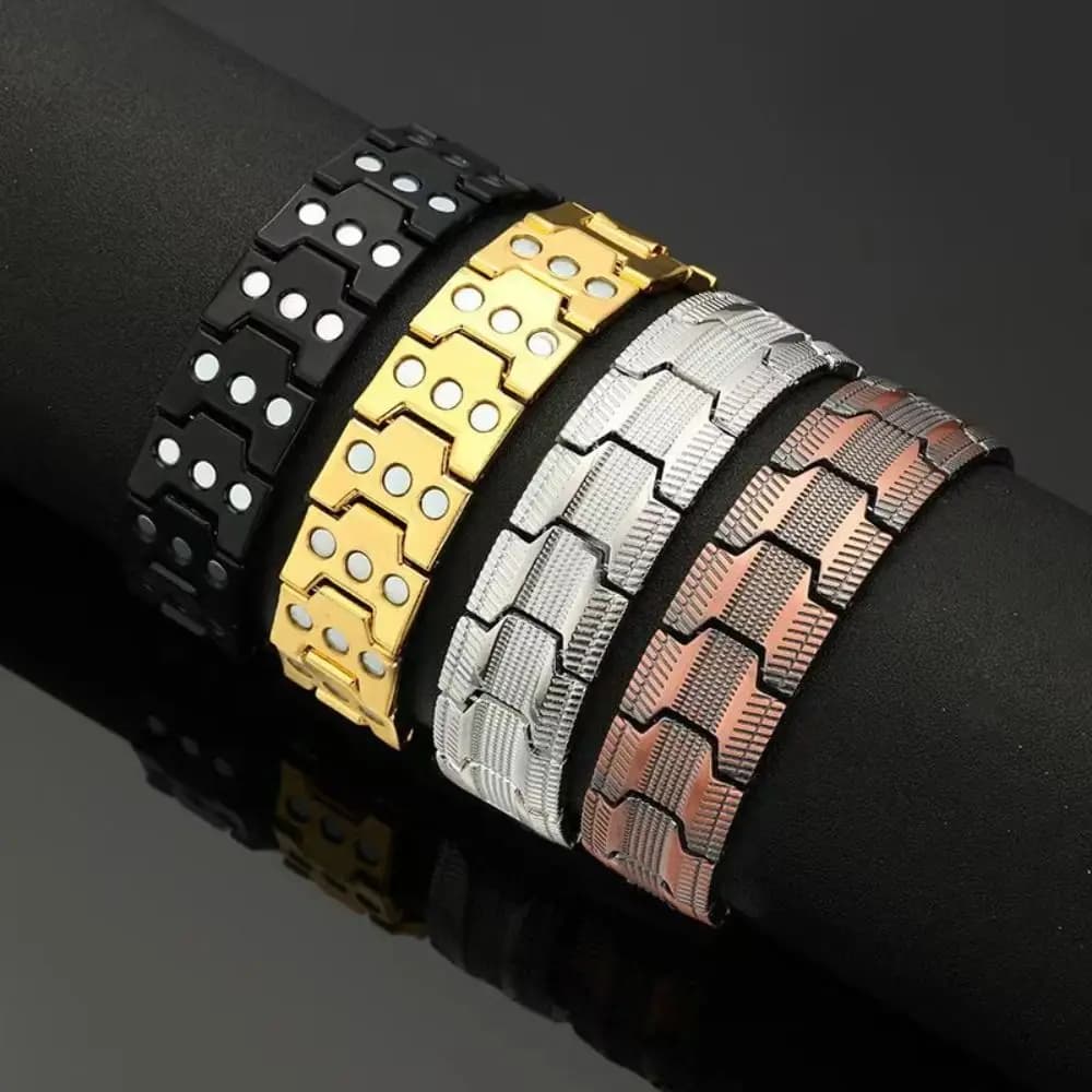 New Adjustable Copper Bracelet Fold-Over Clasp 3X Strength Magnetic Bracelet Jewelry Gift Copper Wristband For Men