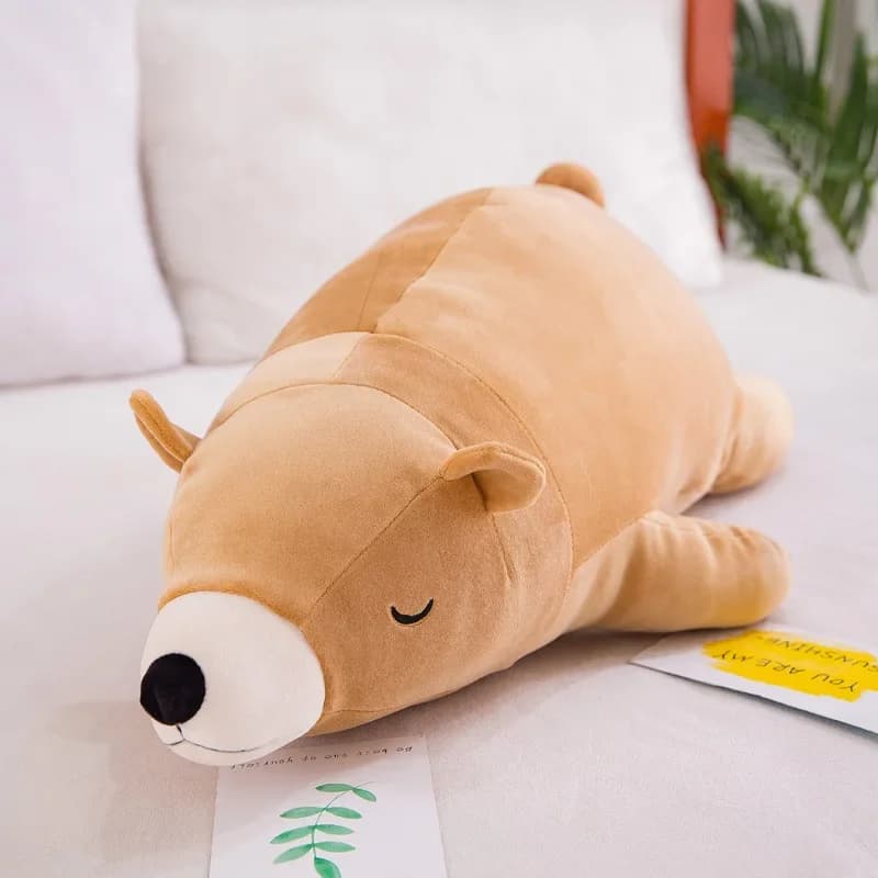 35/55CM Kawaii vestito orso polare animali di peluche di grandi dimensioni cuscino animale Super morbido cuscino per dormire peluche bambino