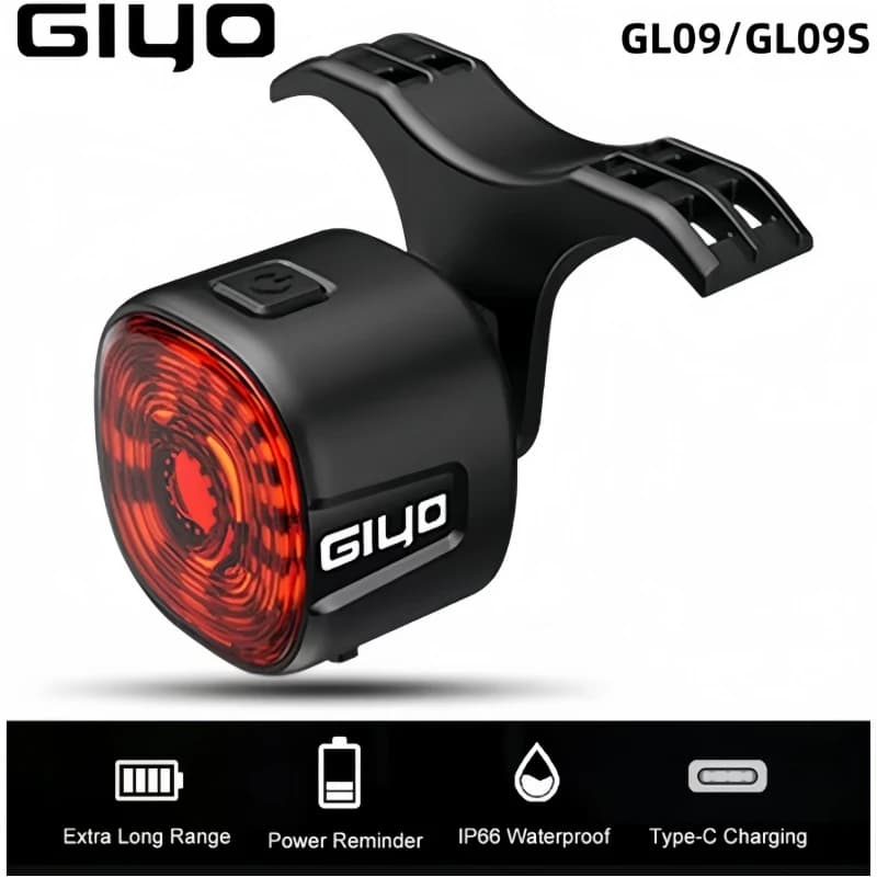 GIYO Cycling Taillights Smart/Normal Light MTB Road Bicycle Ip66 Waterproof Night Safety Tail Lights Lamp Riding Accessories