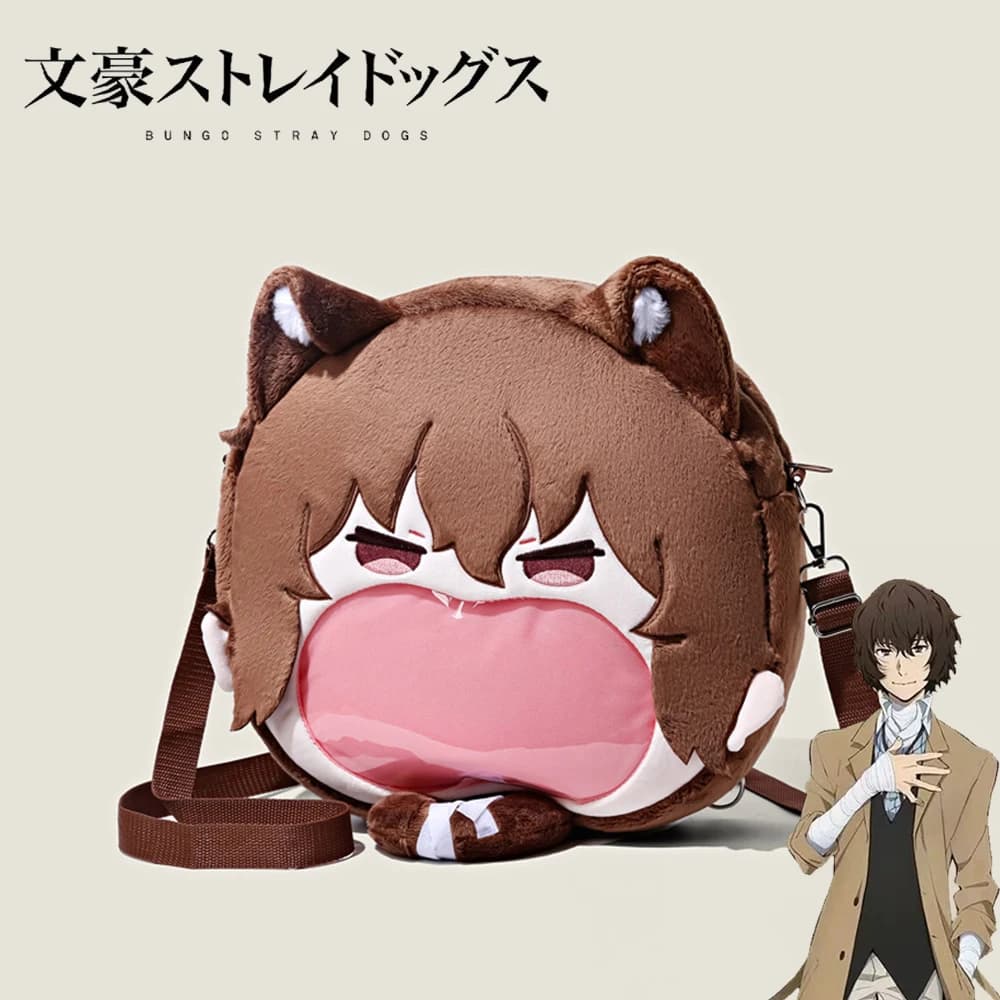 Anime Bungo Stray Dogs Dazai Osamu Cospaly Backpack Student School Bag Cute Plush Shoulder Bag Brown Handbags Props