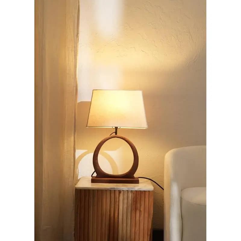 Lampada da tavolo decorativa con base in legno per soggiorno, camera da letto, decorazioni per la casa, 15x10x21 pollici