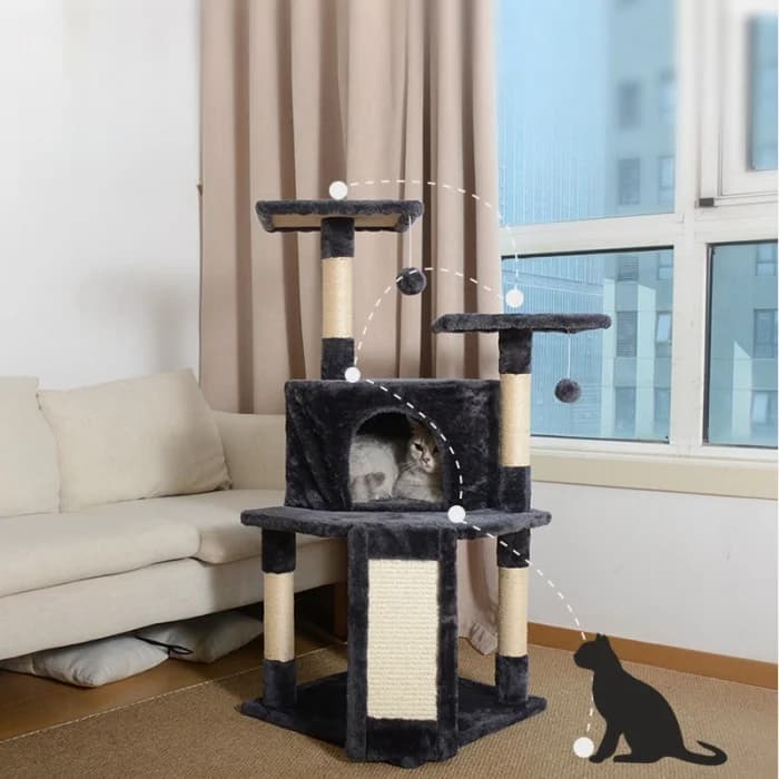 Forniture per prodotti per animali domestici di grandi dimensioni multilivello Albero per gatti Tiragraffi Torre per gatti Struttura da arrampicata Albero Condo Giocattoli per animali domestici Torri per gatti Colonna
