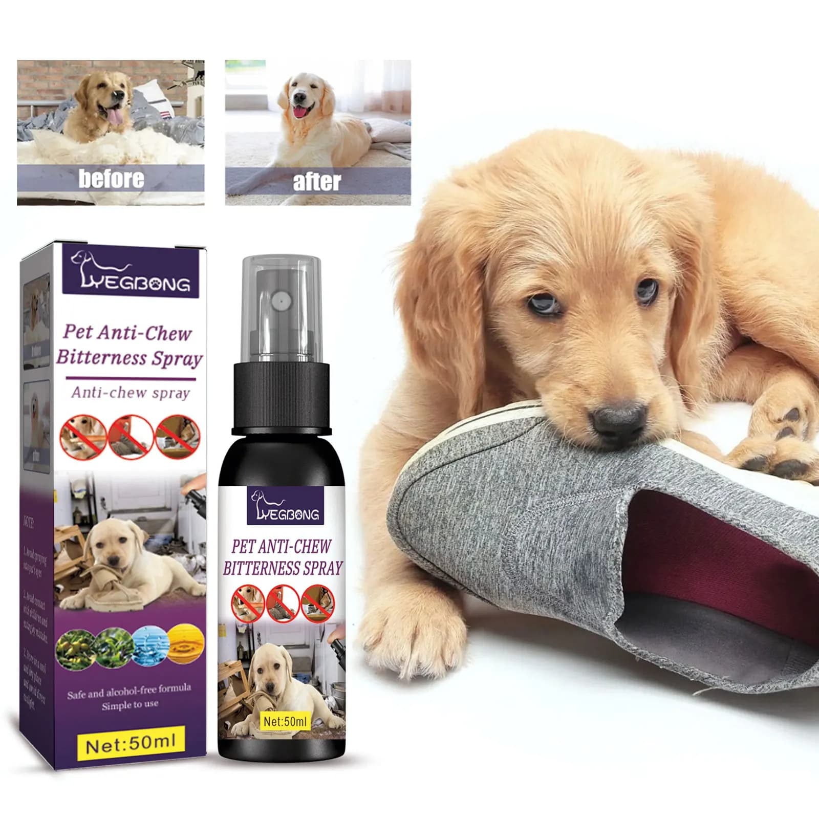 Pet No Masticare Spray Amaro Anti Rignolamento Mordere Stop Gatto Graffi Mobili Comportamento Modifica Cane Masticazione Prevenzione Liquido
