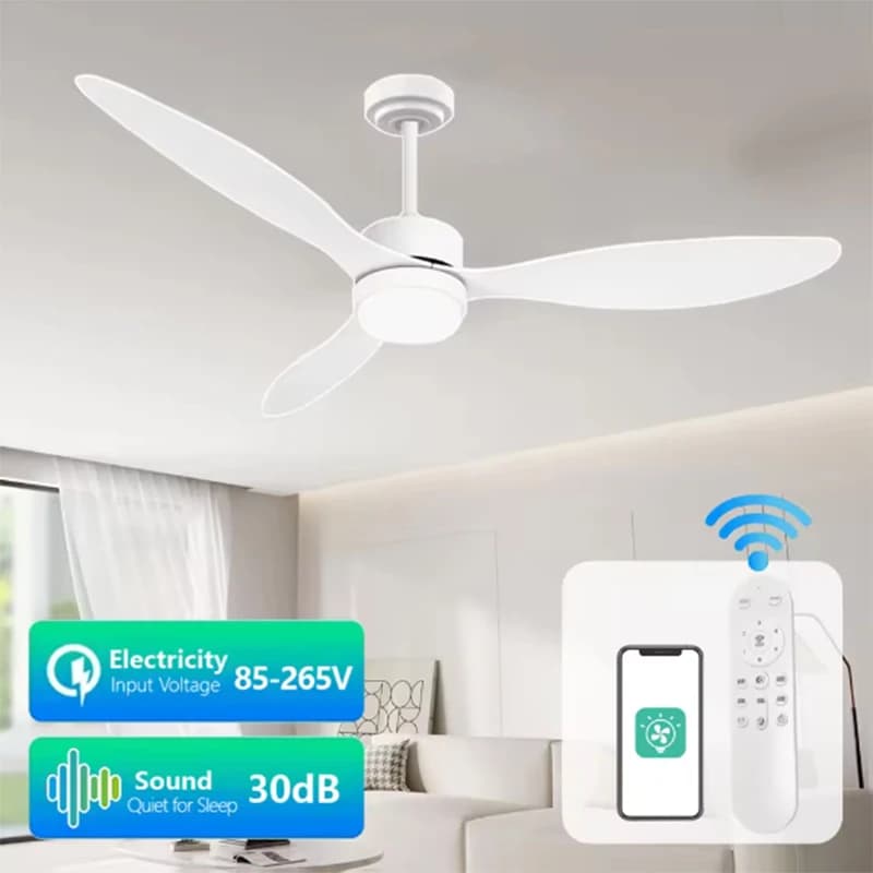 Lampade moderne per ventilatore da soffitto a LED Motore DC 6 pale veloci Ventilatore elettrico Telecomando 3 pale per cucina Camera da letto Sala da pranzo