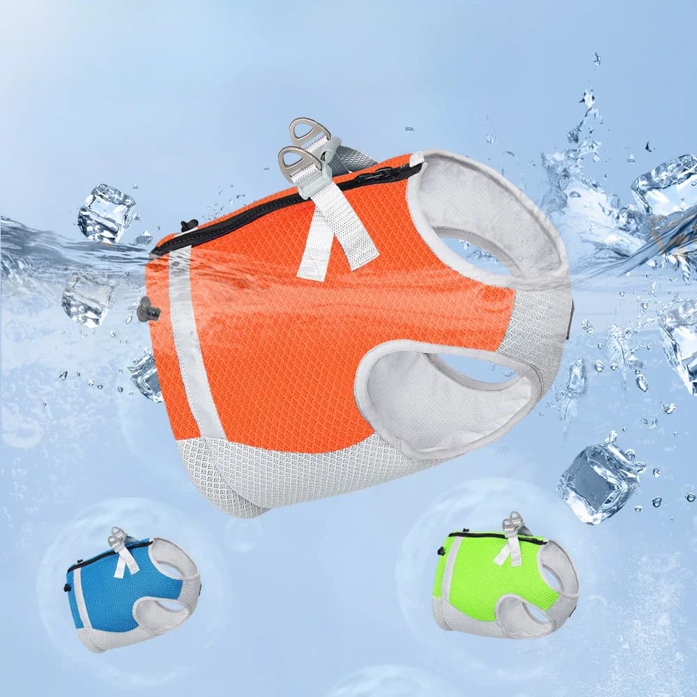 Imbracatura per gilet di raffreddamento per cani per piccolo medio Largre regolabile riflettente Summer Ice Quick Release Hot Pet Cool Jacket