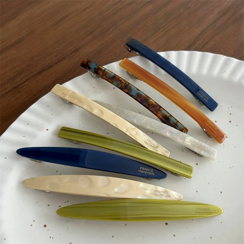 Korean Dongdaemun Vintage Straight-Bar Hair Clip Stunning Gradient Multi-Colour Half-Hair Clip