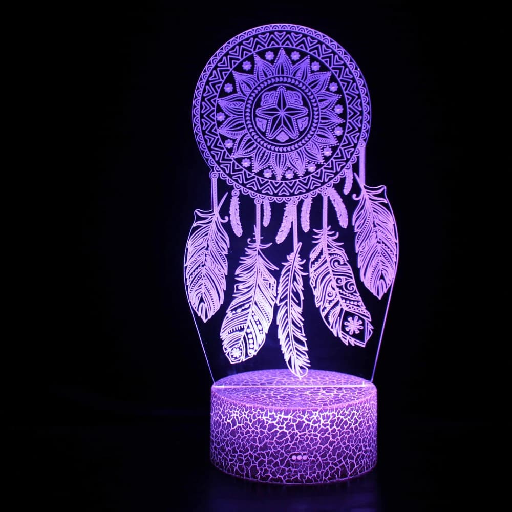 Lampada 3D Dream Catcher Luce notturna a LED 16 colori che cambiano con telecomando Lampada da comodino da tavolo Regalo per la decorazione della camera da letto delle ragazze