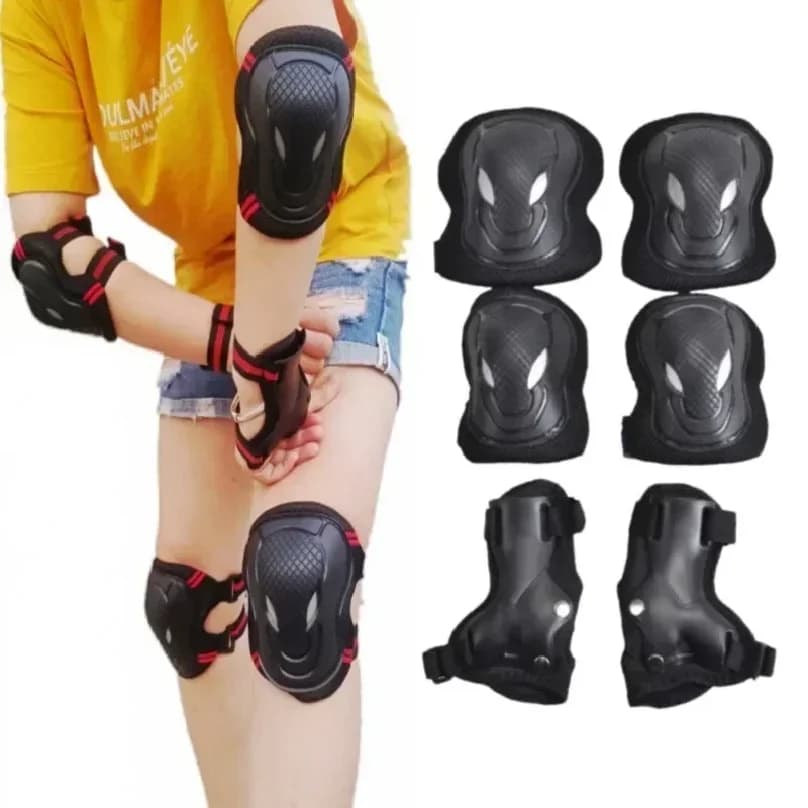 6 pcs/set Gnocchiere Gomito Protection Skateboard Skateboard Bicycle Sports Equipment Protective Horse Riding Roller Polso Guard Children Adults BMX