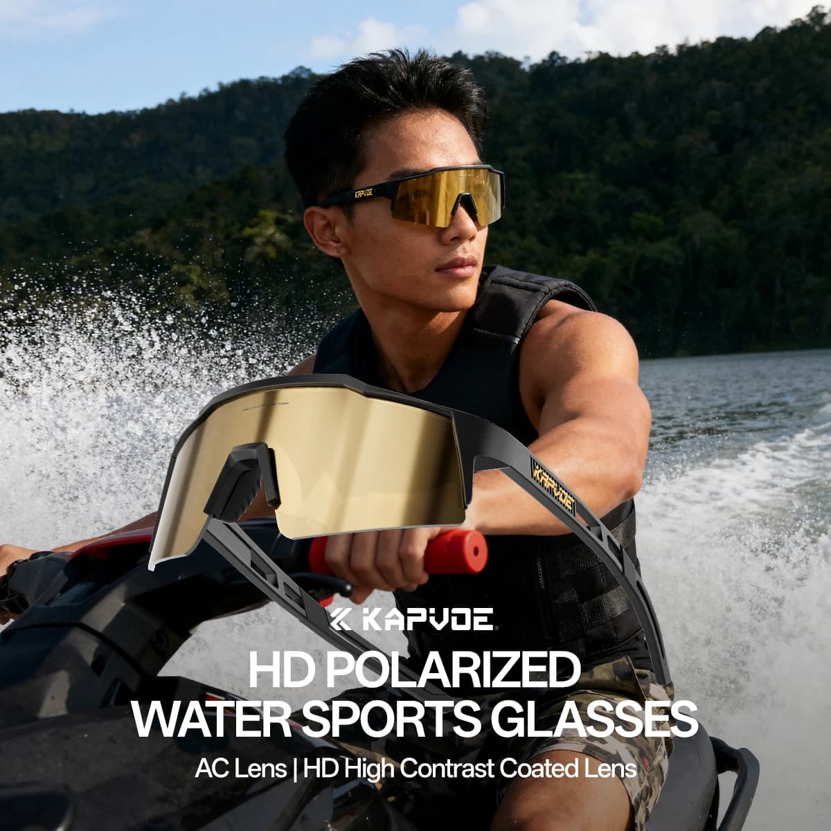 KAPVOE Women Polarized UV400 New Anti-glare Sunglasses Professional Water Sports Glasses Surfing Boating Fishing Rafting Sailing