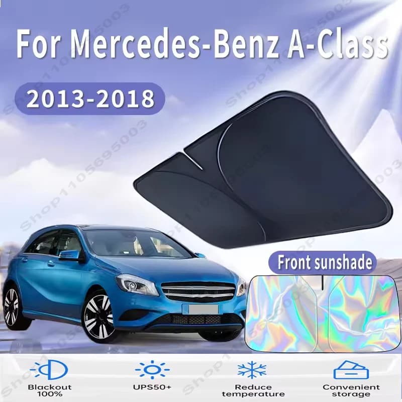 Front Windshield Sun Shade For Benz A-Class W176 2013~2018 Custom Fit Foldable UV Reflective Sun Heat Protection Car Interior