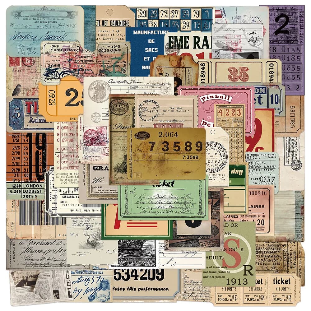 50/100 pezzi design vintage ricordi dell'era adesivi creativi per album telefono laptop scatola di cancelleria casco da skate decalcomanie moto