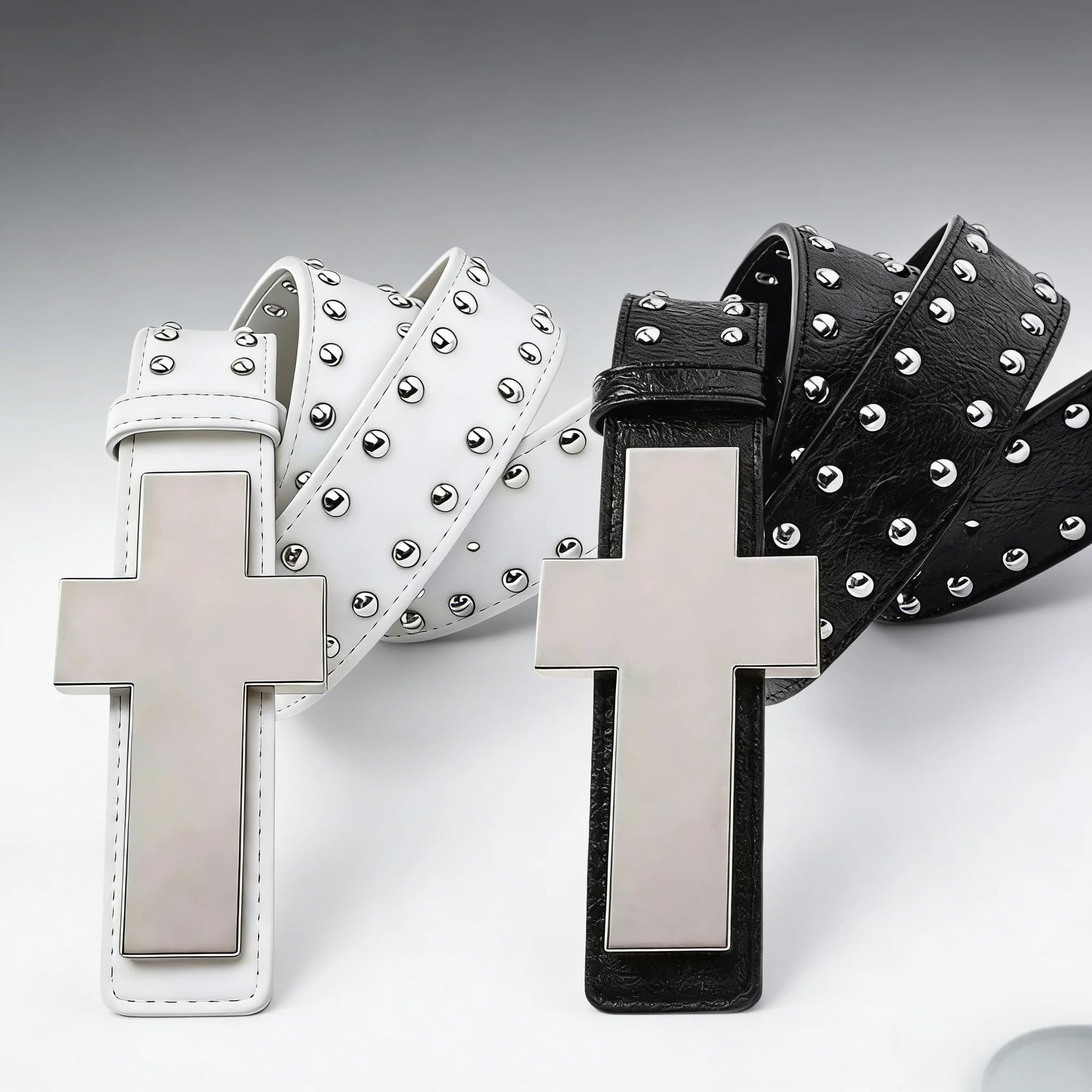 Cintura Punk con Borchie per Uomo e Donna, Stile Y2K Gotico, Cintura Hip Hop Streetwear per Jeans