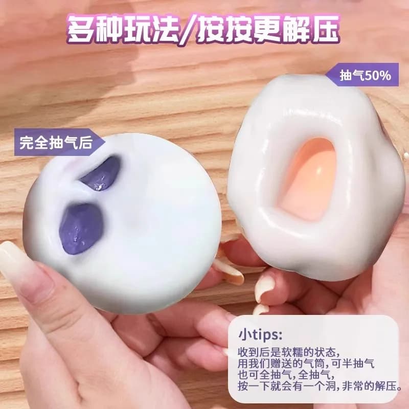 1 Pezzo Giocattolo Mochi Modellabile, Palla Antistress a Lenta Risalita con Pompa d'Aria Fai-da-te, Regalo Sensoriale Antistress per Bambini e Adulti
