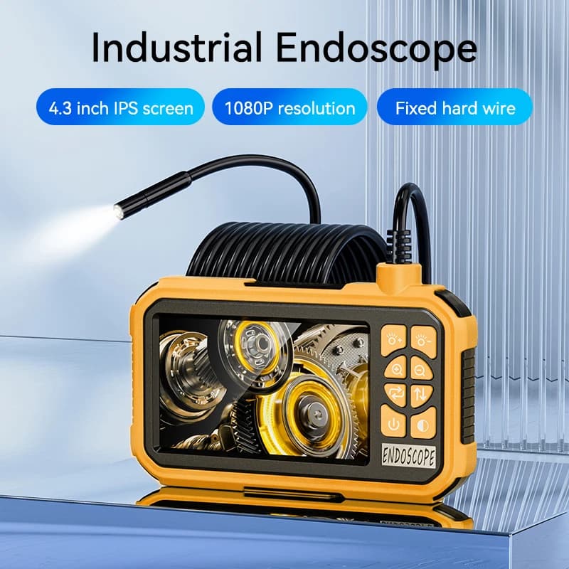 Telecamera per endoscopio doppia/singola con luce Endoscopio impermeabile da 8 mm Schermo IPS da 4,3 pollici Telecamera di ispezione 2600 mAh Telecamera a tubo da 2 MP