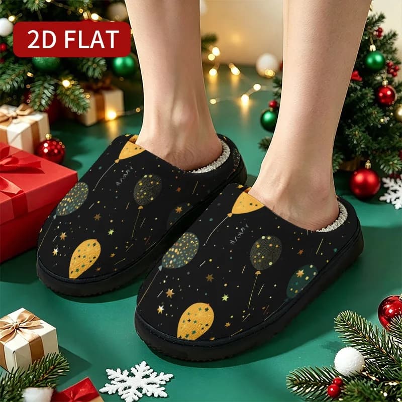 1 Pair House Slippers Women's Cotton Slippers Warm Home Slippers Christmas Halloween Atmosphere Decoration Slippers