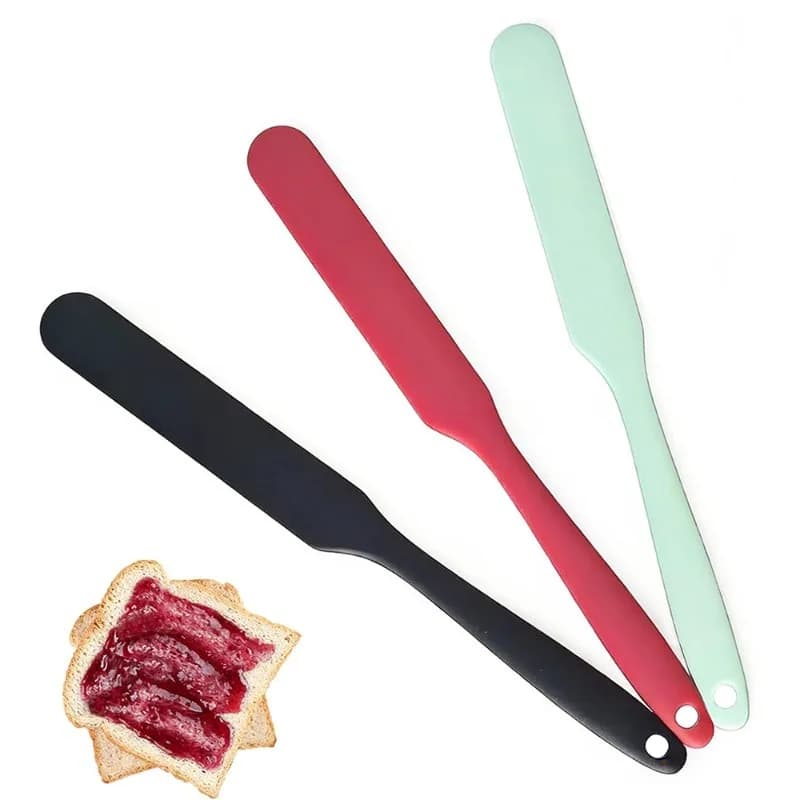 Set di 3 raschietti per barattoli, spatola in silicone per alimenti, raschietto per impasto, spatola in silicone resistente al calore, per mescolare