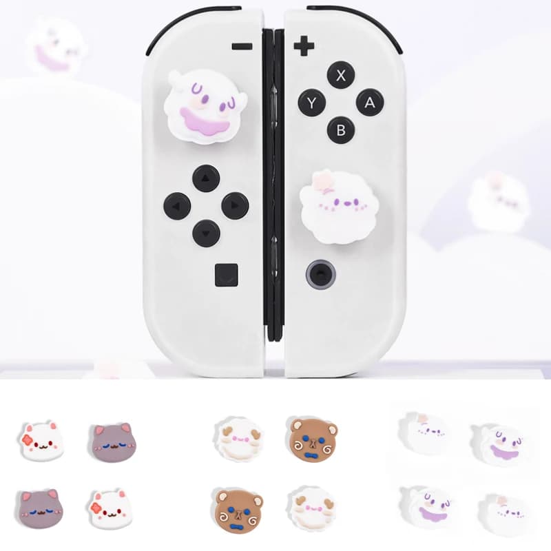 Cute Cloud Silicone Thumb Stick Grip Cap Joystick Cover protettiva per Switch Oled NS Lite Joy-con Controller Thumbstick Case