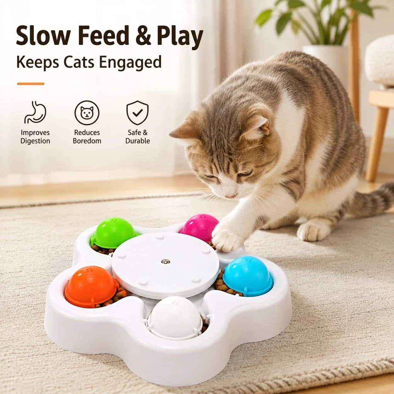 New Cat Puzzle Feeder Toy, Interactive Cat Food Maze Bowl, Boredom Relief Pet Supplies Cat Dish