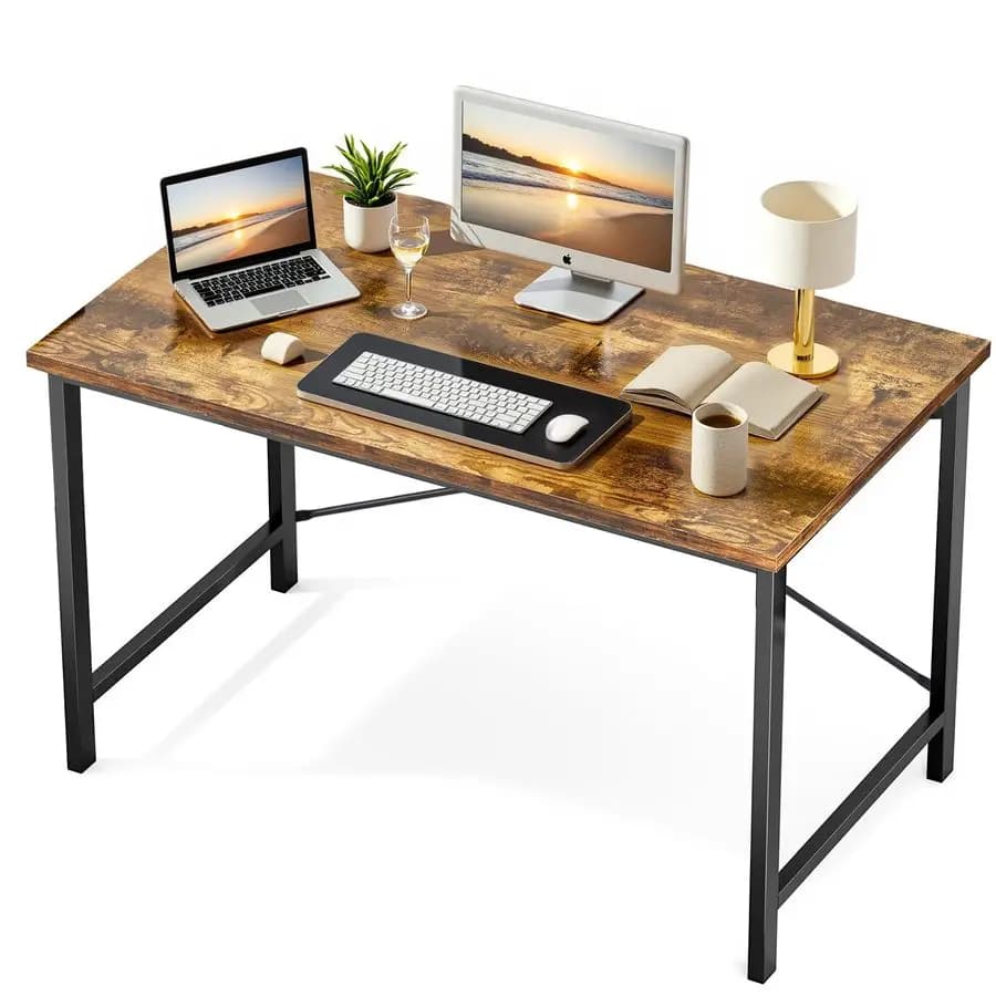 Scrivania per Computer da 44 Pollici, Tavolo Moderno e Semplice per Studio, Gaming e Lavoro, per Camera da Letto e Casa, Colore Marrone Rustico
