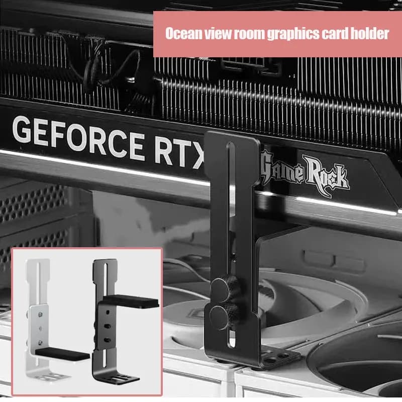 Graphics card holder 12cm fan holder fixed cool chassis metal L-shaped bracket anti vibration, sagging and deformation