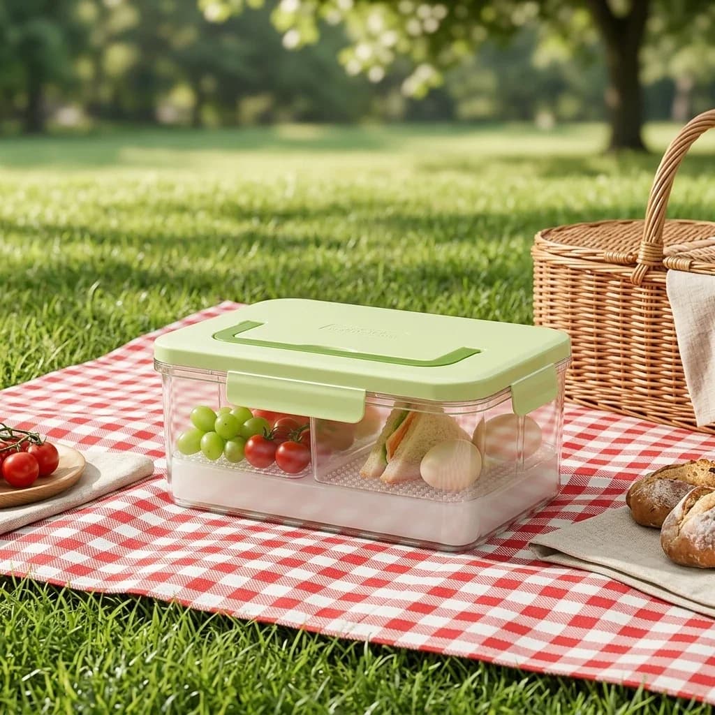 Food Grade Portable Compartment Lunch Box With Sealed Design For Outdoor Picnic And Meal Prep