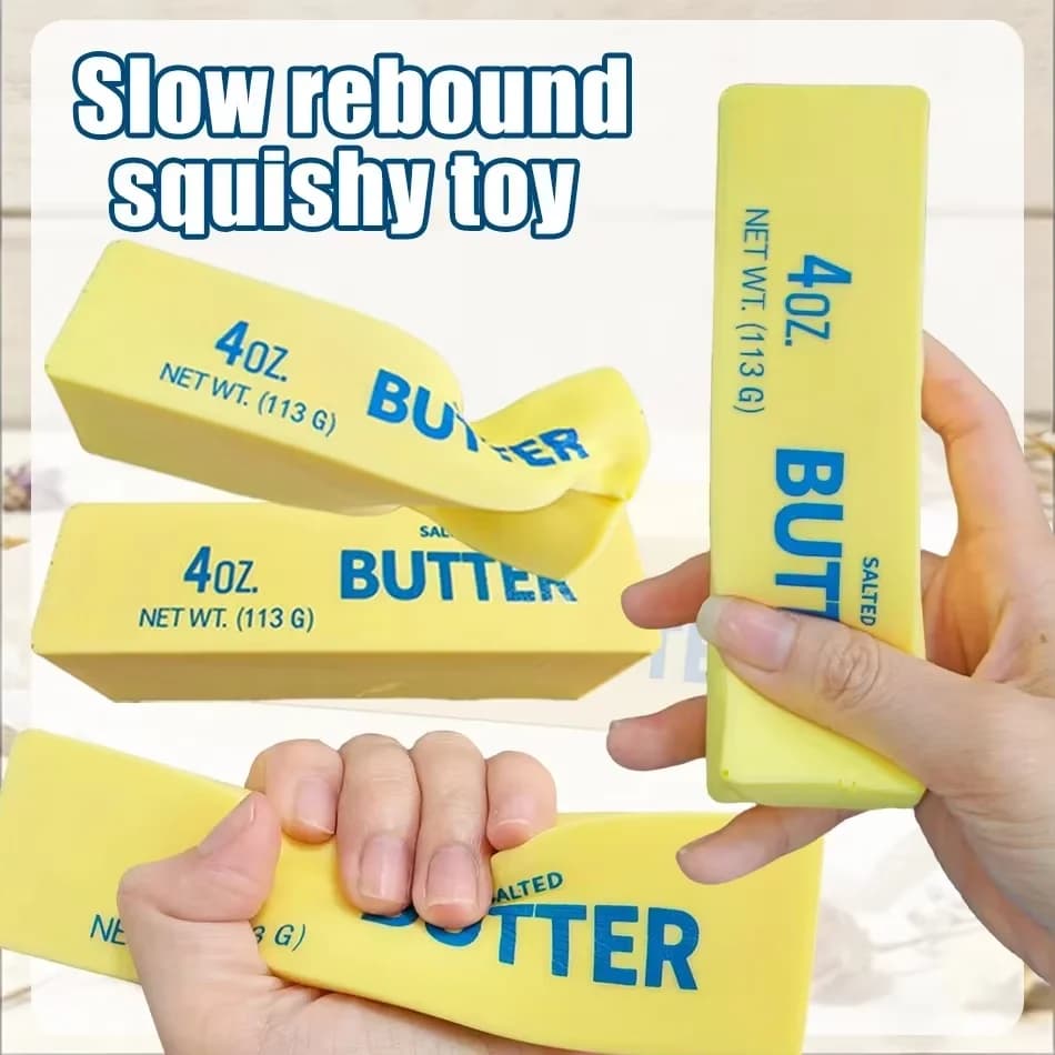 Giocattolo Squishy a Forma di Bastoncino di Burro Morbido a Lenta Risposta, Giocattolo Antistress Realistico, Regali per Adulti e Bambini, Gadget per Feste
