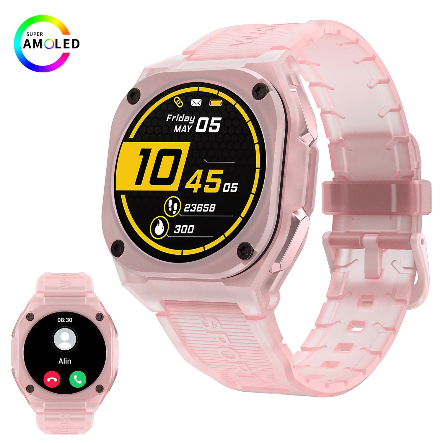 2026 Smart Watch IP68 Waterproof AMOLED SCREEN Smart Sport Watch with 300mAh Battery Wireless Call for Man Woman