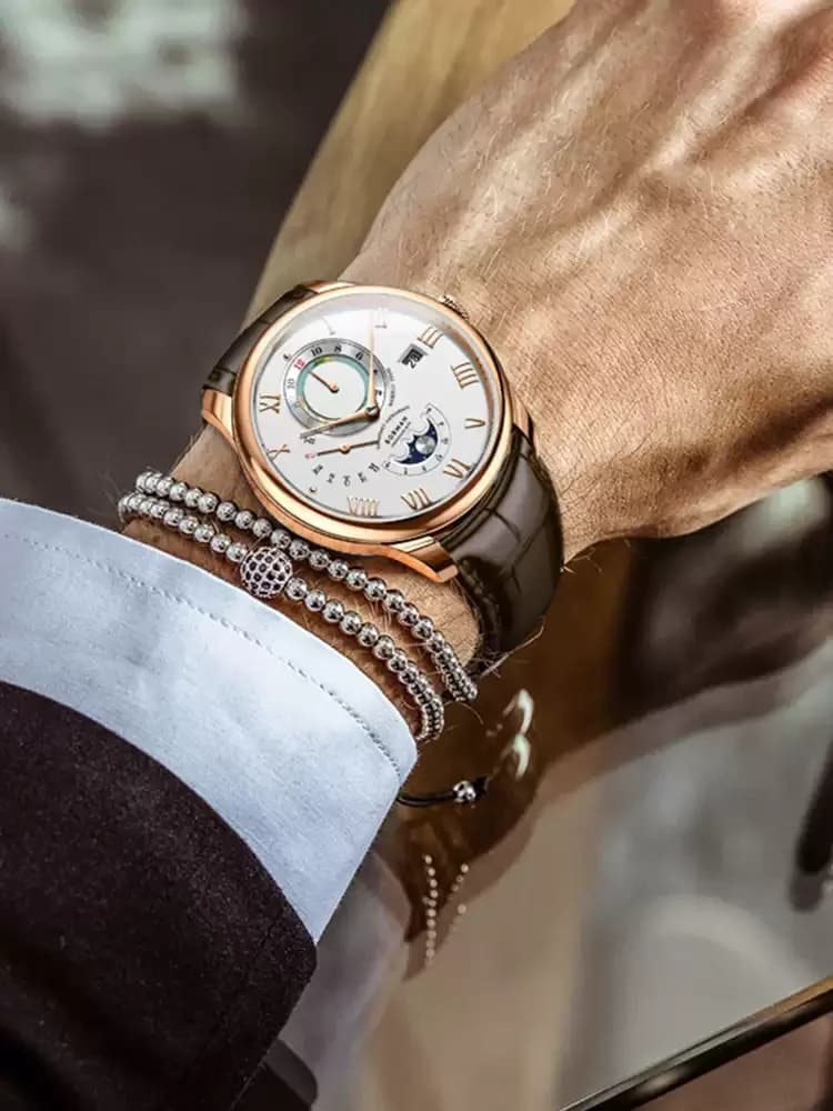 Berman Famous Brand Watch Men's Mechanical Watch 2024 New Automatic Waterproof Brand Genuine Men's Watch Leather Belt Top Ten