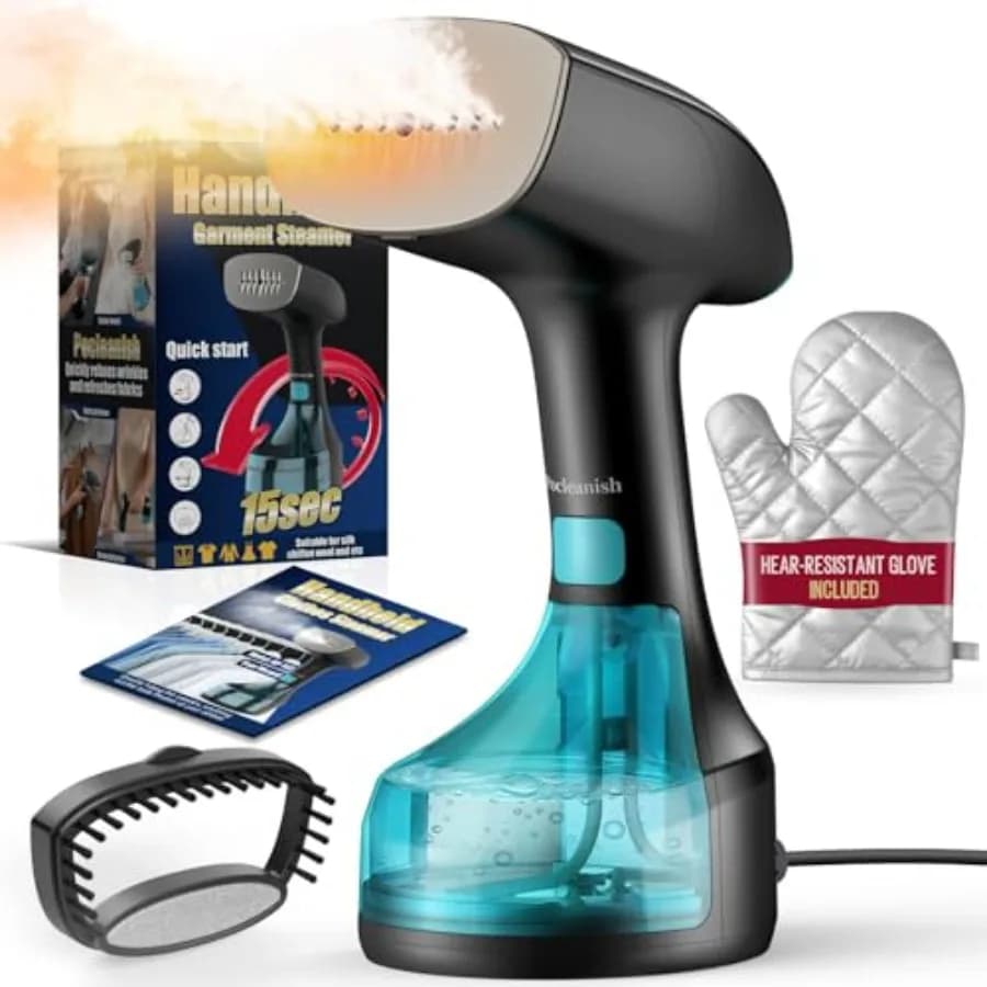 Vaporizzatore per Vestiti - 1900W, Vapore Potente e Rapido per Rimuovere le Pieghe, Vaporizzatore Portatile Manuale con 3 Impostazioni di Vapore