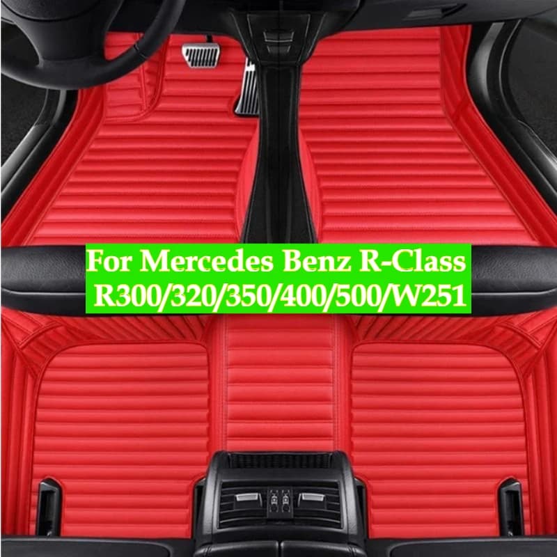 Tappetini per auto personalizzati per Mercedes Benz Classe R 2006-2017 R300/320/350/400/500/W251 6/7 posti Accessori Tappeti in pelle per auto