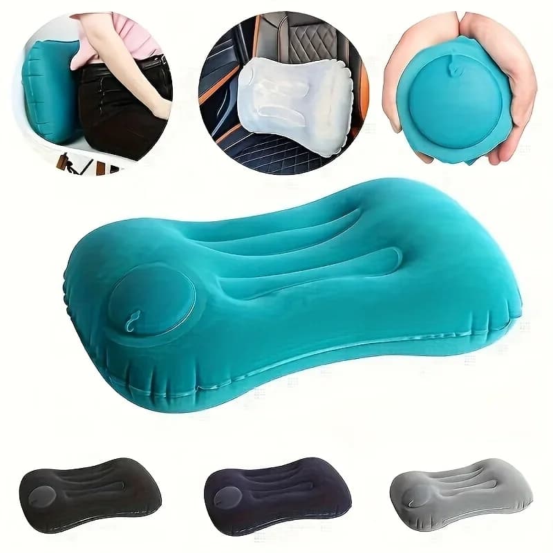 Cuscino da Viaggio Gonfiabile Portatile 1 Pezzo, Cuscino Lombare, Accessori da Viaggio Pieghevoli, per Supporto di Vita e Collo
