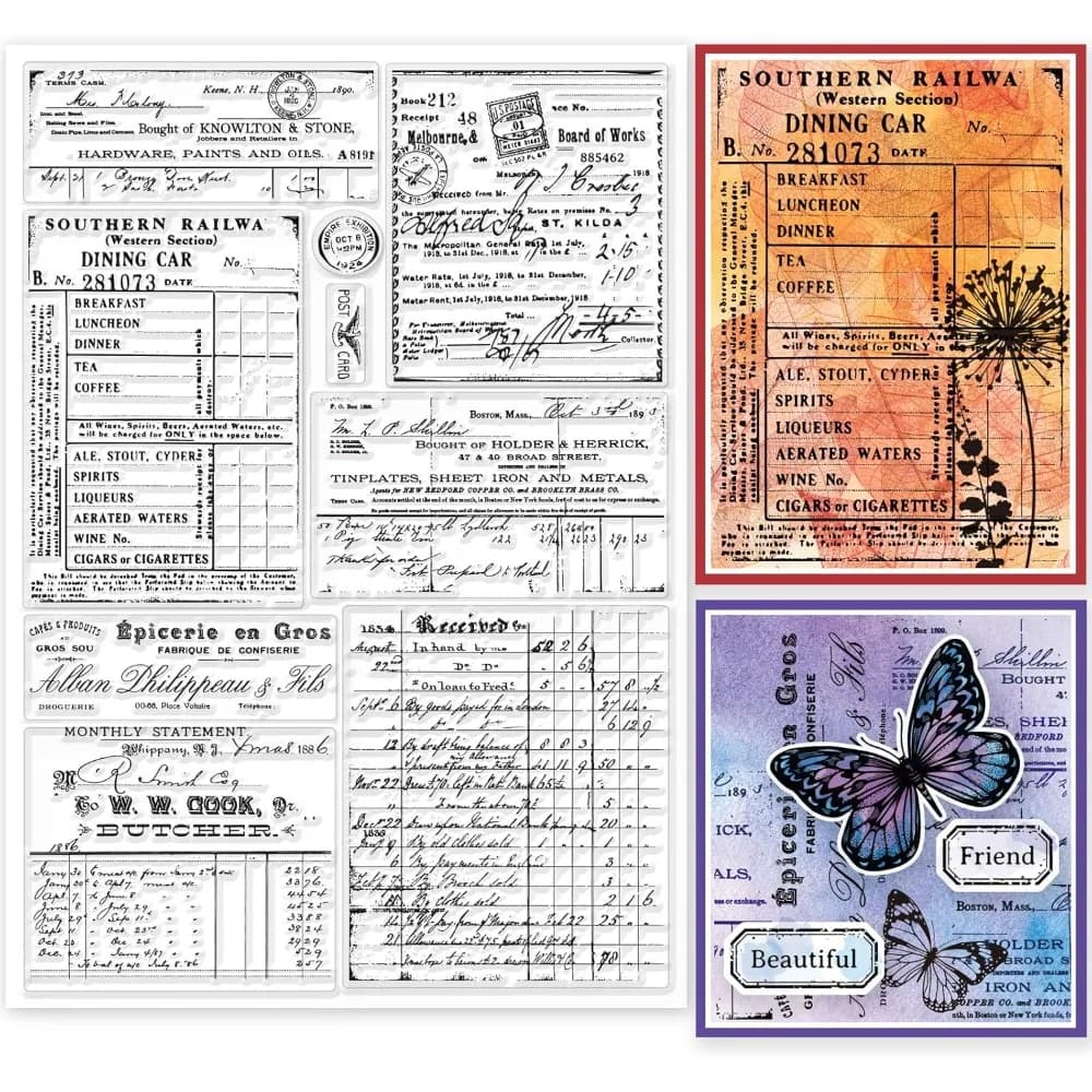 1Set Retro Handwriting Ledger Transparent stamps for Scrapbooking DIY words Vintage background Silicone transparent stamp seals 21x30cm