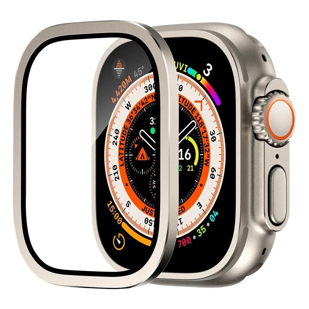 Vetro temperato per Apple Watch Ultra 2 49mm Protezione schermo Telaio in metallo antigraffio per iWatch Series Ultra 49mm Accessori
