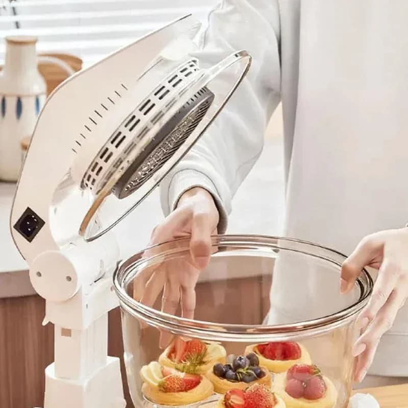 Friggitrice ad Aria Elettrica Multifunzione da 7L in Vetro Trasparente, Riscaldamento a Infrarossi Lontani, Triplo Riscaldamento, Ciotola in Vetro Temperato, Design Modulare