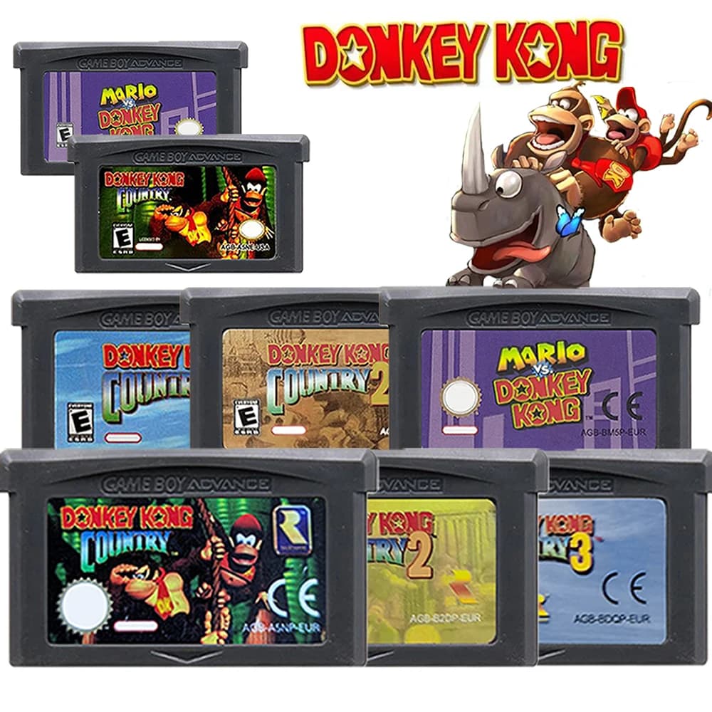 Donkey Kong GBA Game 32Bit Cartridge Video Game Console Card Donkey Kong Series vs. Donkey Kong Country for GBA/SP/DS