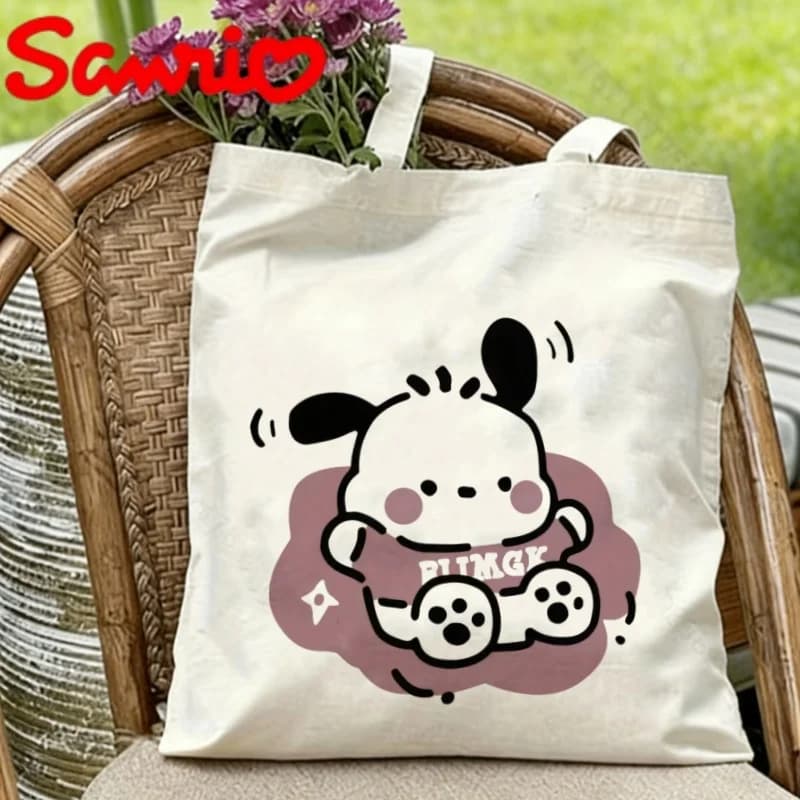 1PC Sanrio Pochacco il Cane con Stampa Paffuta Borsa a Tracolla in Tela Ecologica