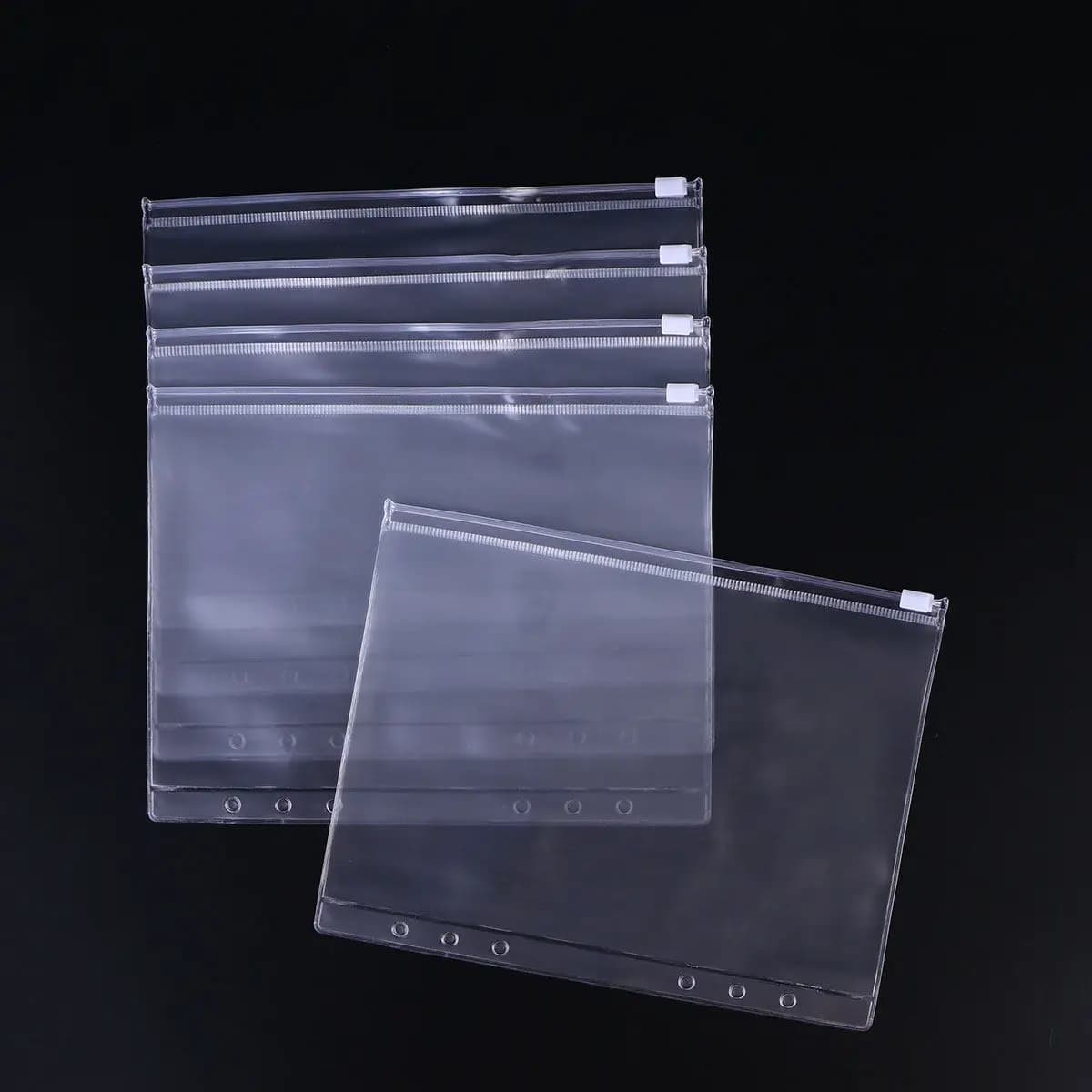 24 pcs Storage Organizer Document File Office Clear Folder Plastic Halloween Christmas New Year Transparent Storage Pouch A5